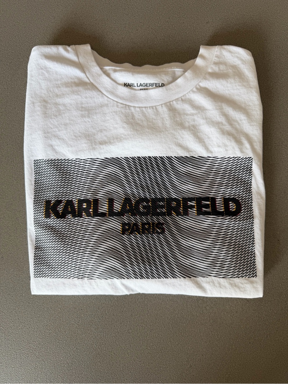 Karl Lagerfeld Paris Men’s White Graphic Logo T-Shirt